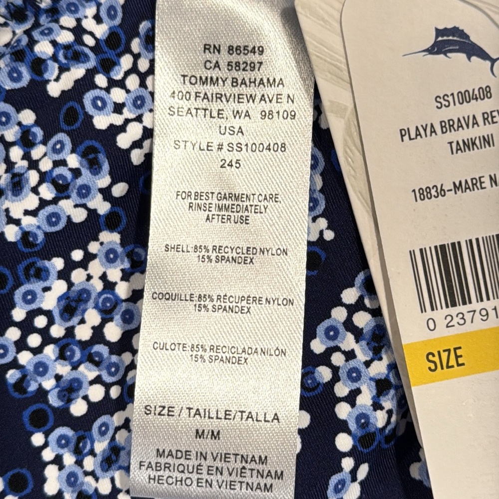 Tommy Bahama Playa Brava Reversible Ring Front Halter Tankini - Picture 16 of 16